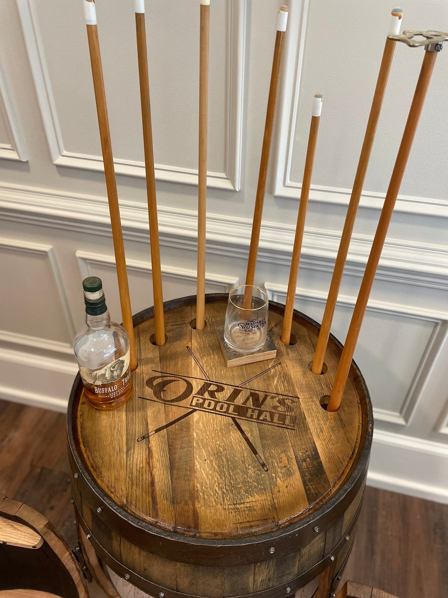 Whiskey Barrel Pool/Billiards Cabinet