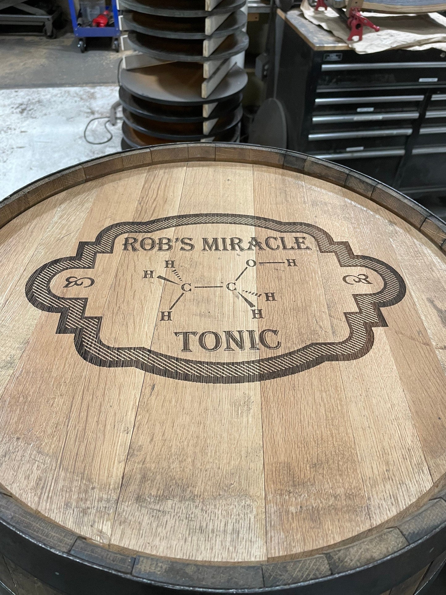 Whiskey Barrel Pool/Billiards Cabinet