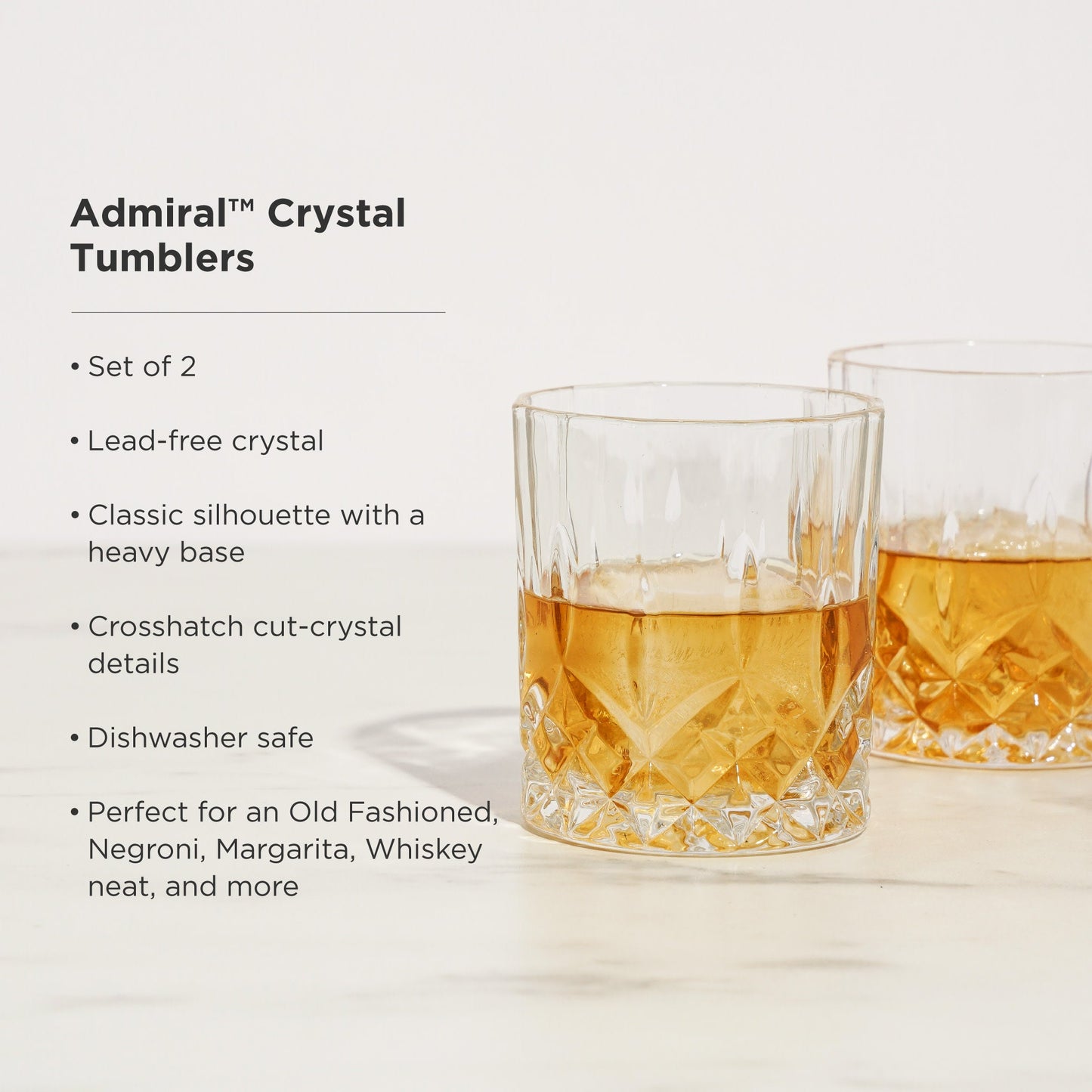 Admiral Crystal Tumblers Set of 2